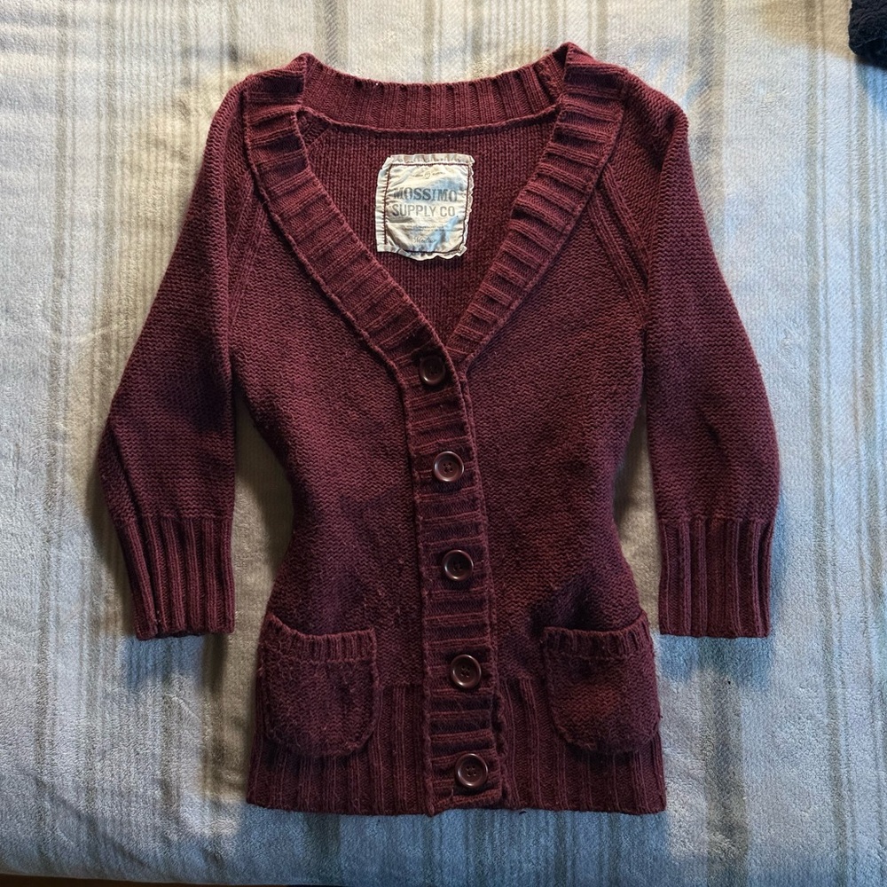 Mossimo Supply Co. Deep Burgundy Cardigan - image 1